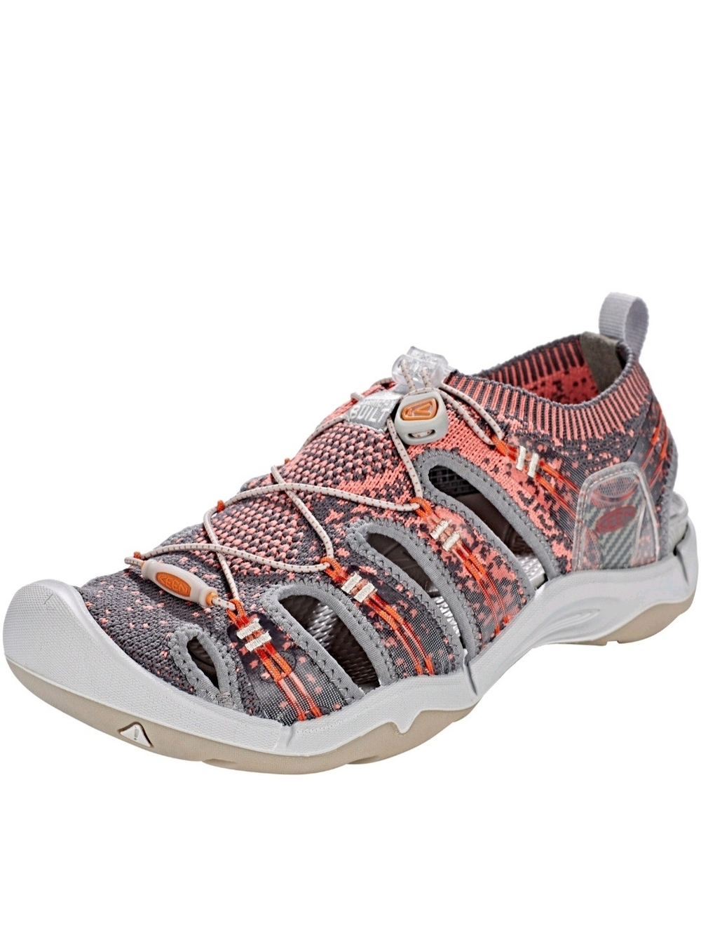 KEEN Evofit One Knit Comfort Sport Sandals Womens Size 10.5 Coral Gray EUC